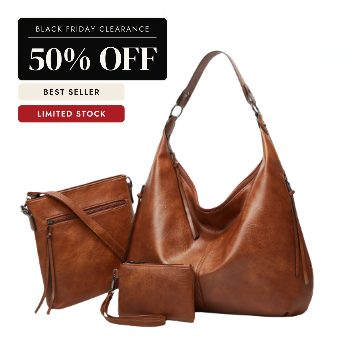 The Slouchy Soft Hobo Handbag 3-Piece Set