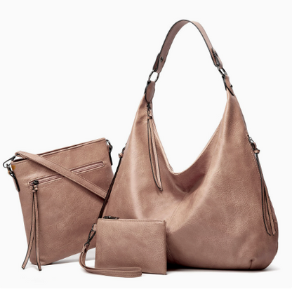 The Slouchy Soft Hobo Handbag 3-Piece Set